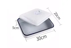 Lab trays Enamel (small with lid)