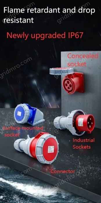 4 pole 63A Surface mounted socket