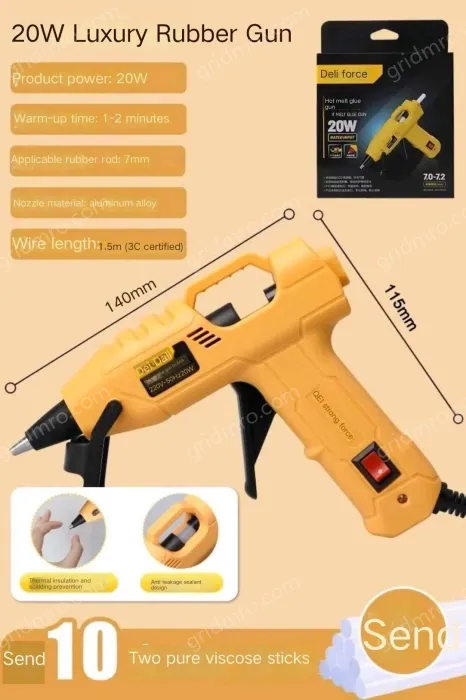 20W luxury glue gun + 10 glue sticks