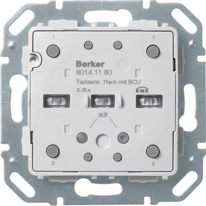 Push-button module 1gang, intg temp. sensor+bus coupl. unit,KNX-S.1/B.3/B.7