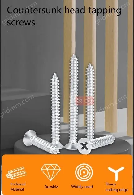 Flat head tapping screws Phillips countersunk head