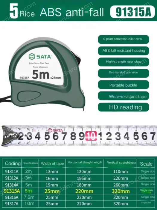 ABS drop resistance - 5 meters - ruler width 25mm-91315A
