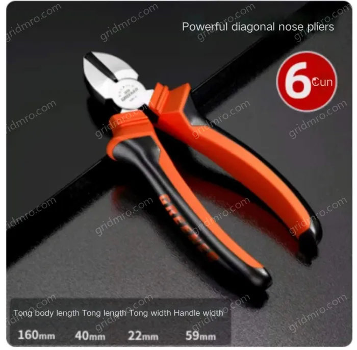 Powerful 6 inch diagonal nose pliers