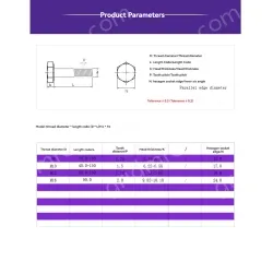 Half thread external hexagonal bolt M6*35